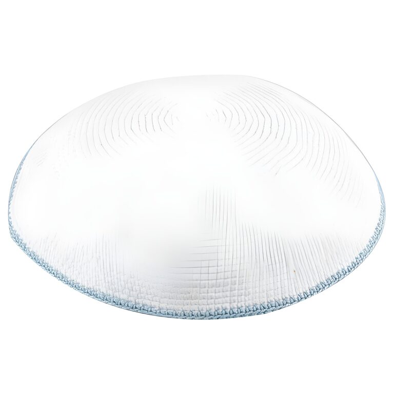 Knitted D.m.c Kippah 16 cm - White with Light Blue Rim