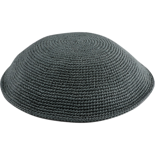 Knitted D.M.C Kippah 16cm - Sheer dark gray