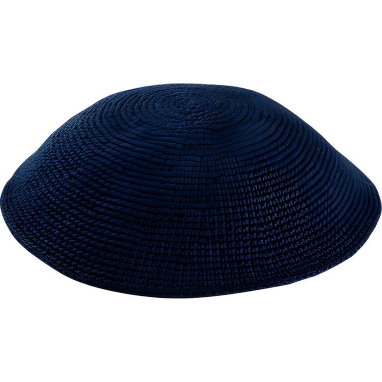 Knitted D.m.c Kippah 20cm - Navy - Dark Blue