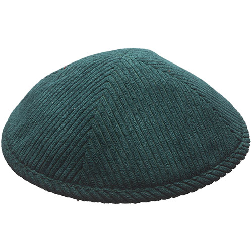 Corduroy Kippah "ARTMan" 16 cm- Green