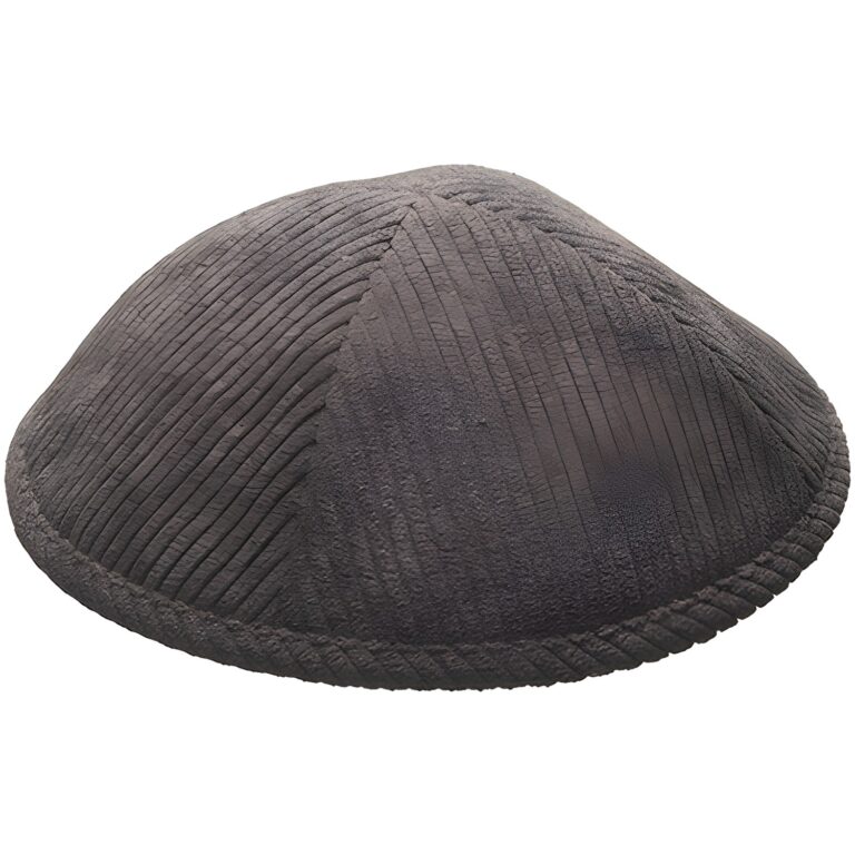 Corduroy Kippah "Artman" 16 cm- Gray