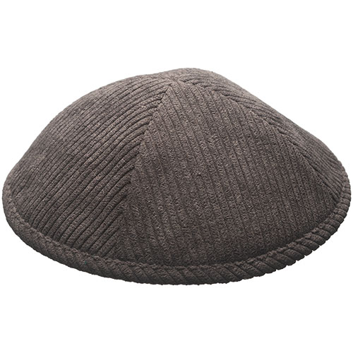 Corduroy Kippah "ARTMan" 16 cm- Gray