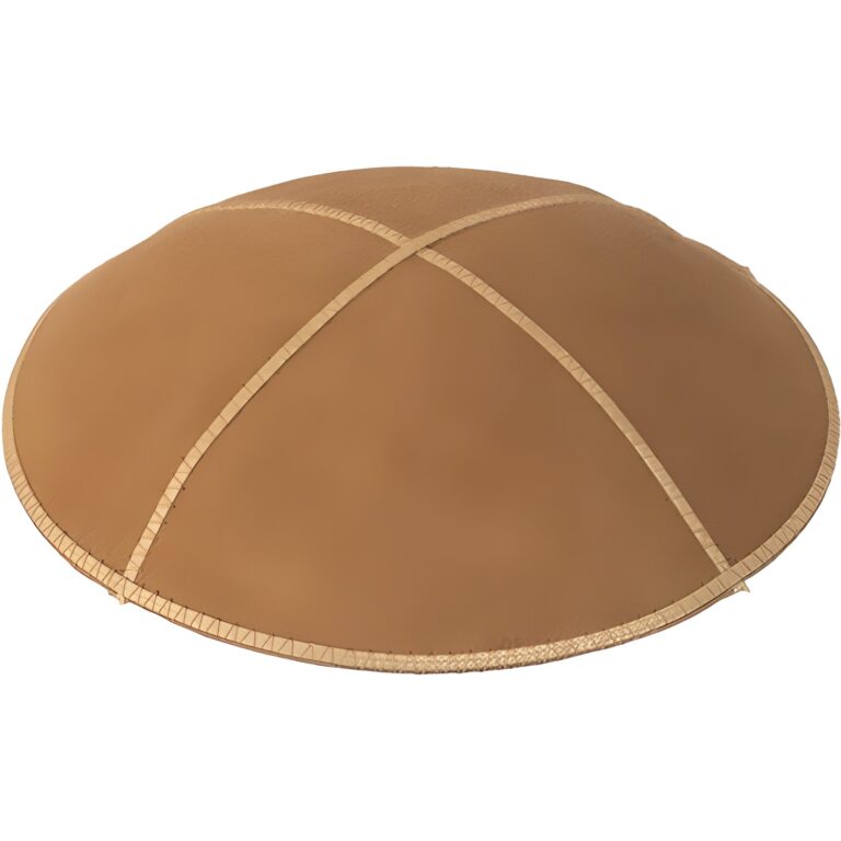 Leather Kippah 15 cm- Light Brown