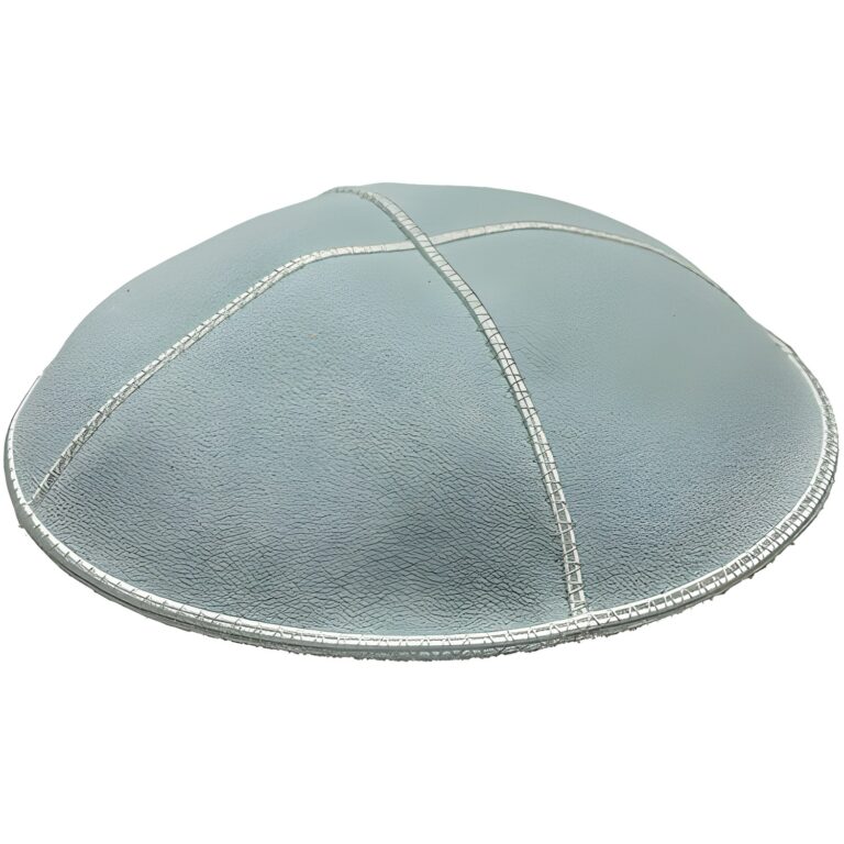 Leather Kippah Artman 16 cm- Light Blue