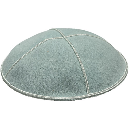 Leather Kippah ARTMan 16 cm- Light Blue