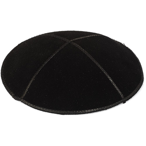 Leather Kippah "ARTMan" 14 cm- Black