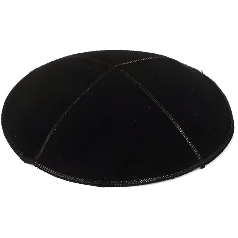 Leather Kippah "Art-men" 15 cm- Black