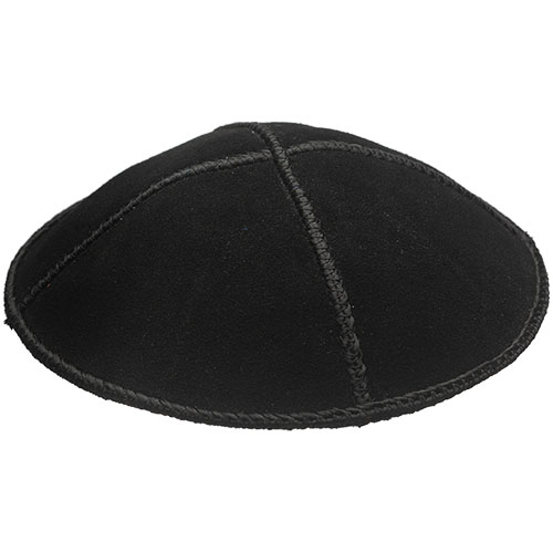 Leather Kippah "ARTMan" 16 cm- Black