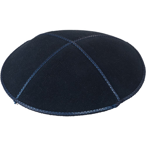 Leather Kippah "ARTMan" 15 cm- Blue