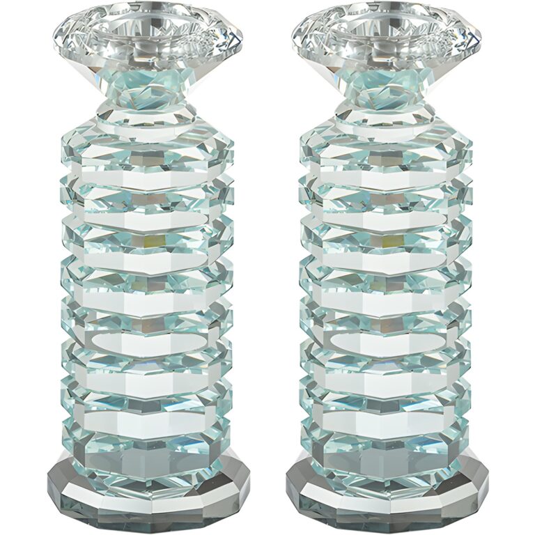 Pair of Crystal Elegant Candlesticks 18 cm