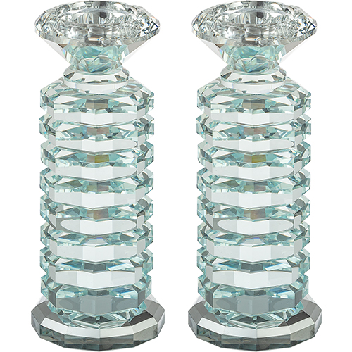 Pair of Crystal Elegant Candlesticks 18 cm