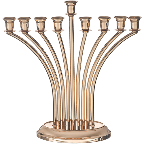 Metal Menorah 32 cm- Rose gold Finish