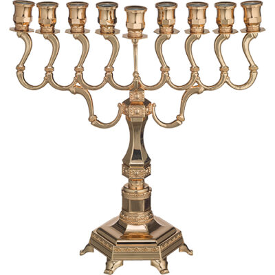 Metal Menorah 36 cm - Rose Gold Finish