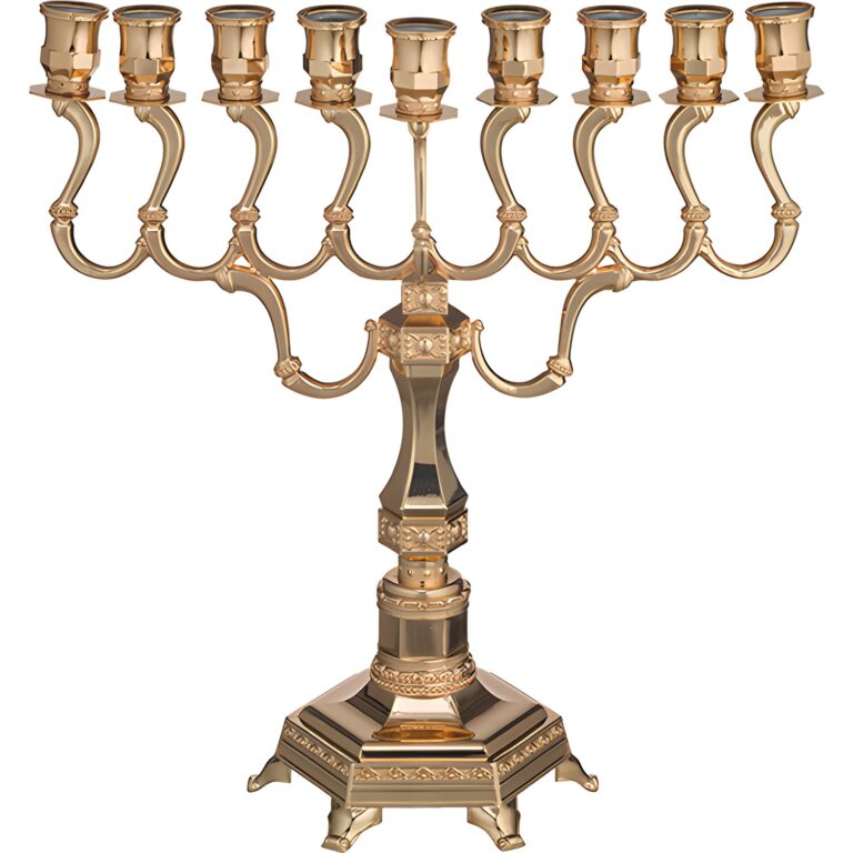 Metal Menorah 36 cm - Rose Gold Finish