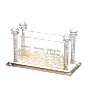 מפיון קריסטל מהודר עם פלקטה "ירושלים" 17x9 ס"מ