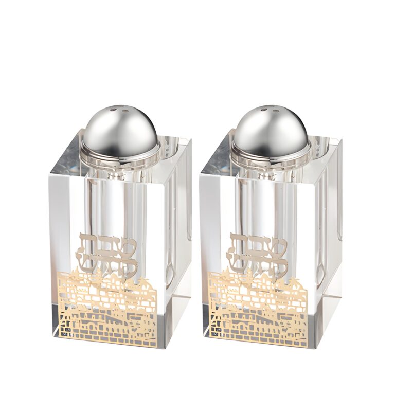 Crystal Salt & Peper Holders 8*4 cm with Laser Cut Plaque