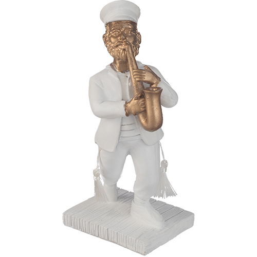 Polyresin Kleizmer Playing Saxophone 17 cm