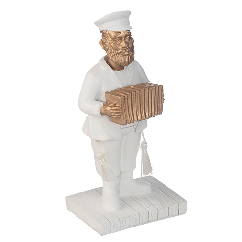 Polyresin Kleizmer Playing Accordion 17 cm