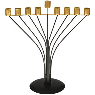 Black Metal "String" Menorah 33.5 cm "Chabbad"
