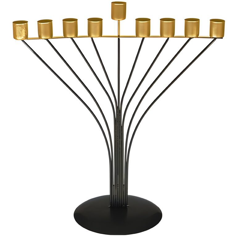 Black Metal "String" Menorah 33.5 cm "Chabbad"