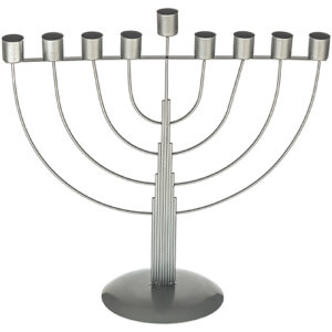 408 חנוכיית חוטים חצי עגול לשמן - מוכספת 33 ס"מ