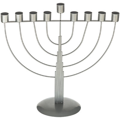 Metal "String" Menorah 33 cm - Semi Round