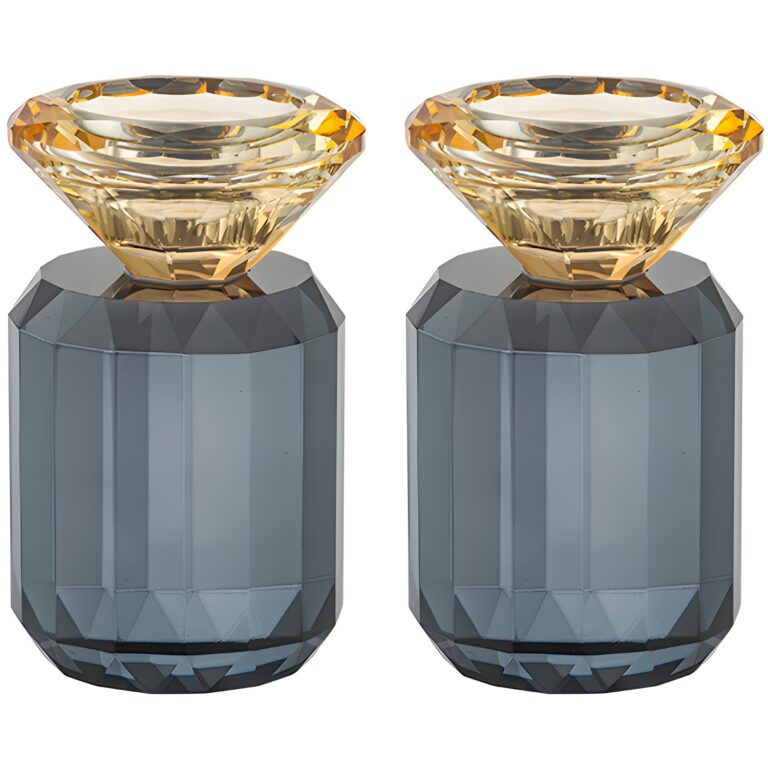 Crystal Candlesticks 10 cm- Black & Gold Color