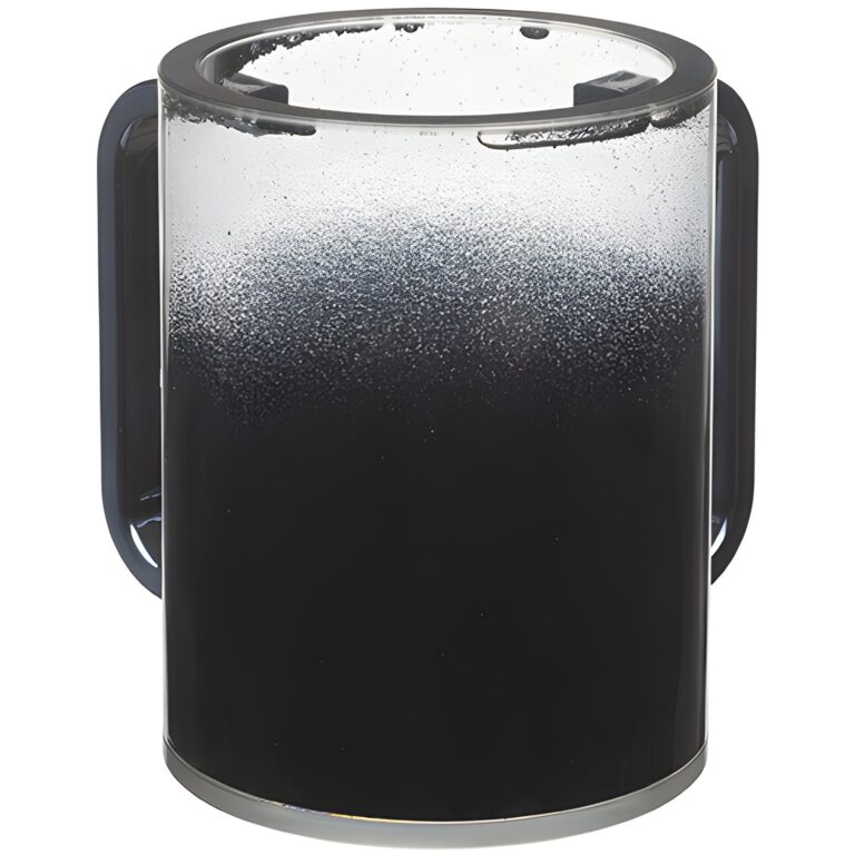 Lucite Clear Washing Cup 13 cm - Black Glitter and Black Handles