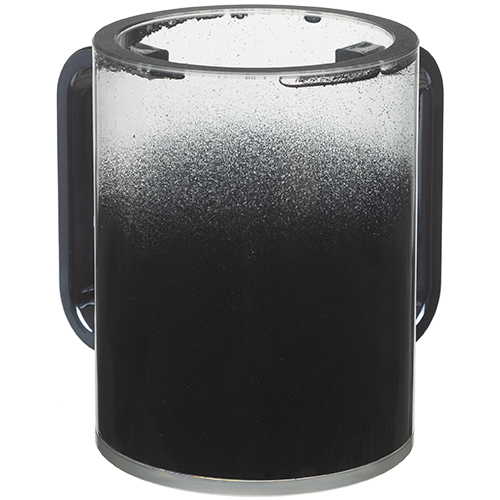 Perspex Clear Washing Cup 13 cm - Black Glitter and Black Handles