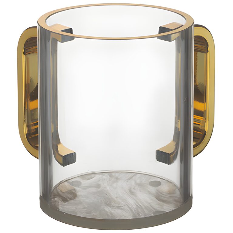 Lucite Clear Washing Cup 11 cm - Gold Handles