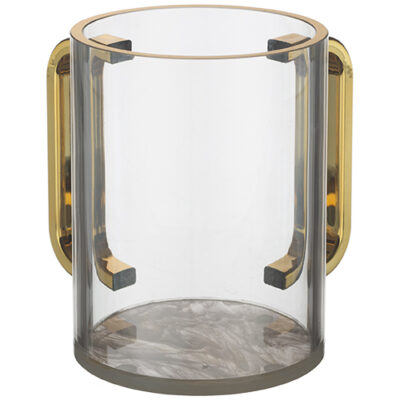 Lucite Clear Washing Cup 13 cm - Gold Handles