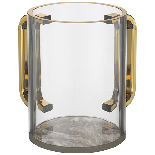 Perspex Clear Washing Cup 13 cm - GOLD Handles