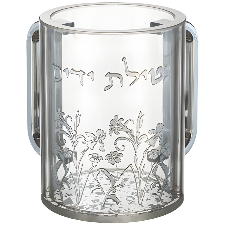 Lucite Clear Washing Cup 13 cm with Embosed Letters