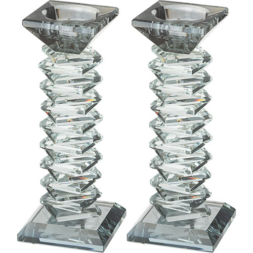 Pair of Crystal Elegant Candlesticks 17.5 cm