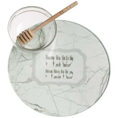 Reinforced Glass Set for Serving an apple with honey 19 cm