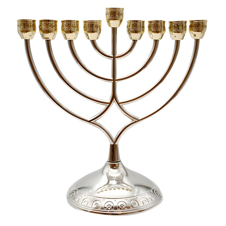 Metal Menorah 28 cm - Gold
