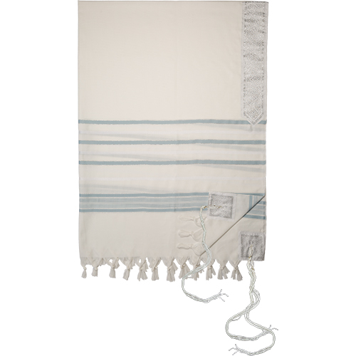 TALLIT MOFET SIZE 60 - 140X185 CM LIGHT BLUE STRIPES