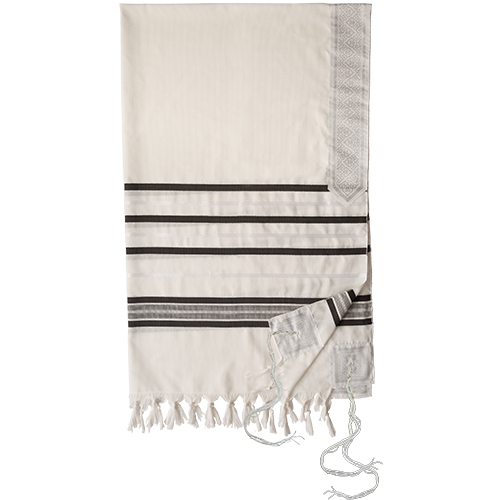 TALLIT MOFET SIZE 50 - 120X170 CM BLACK STRIPES