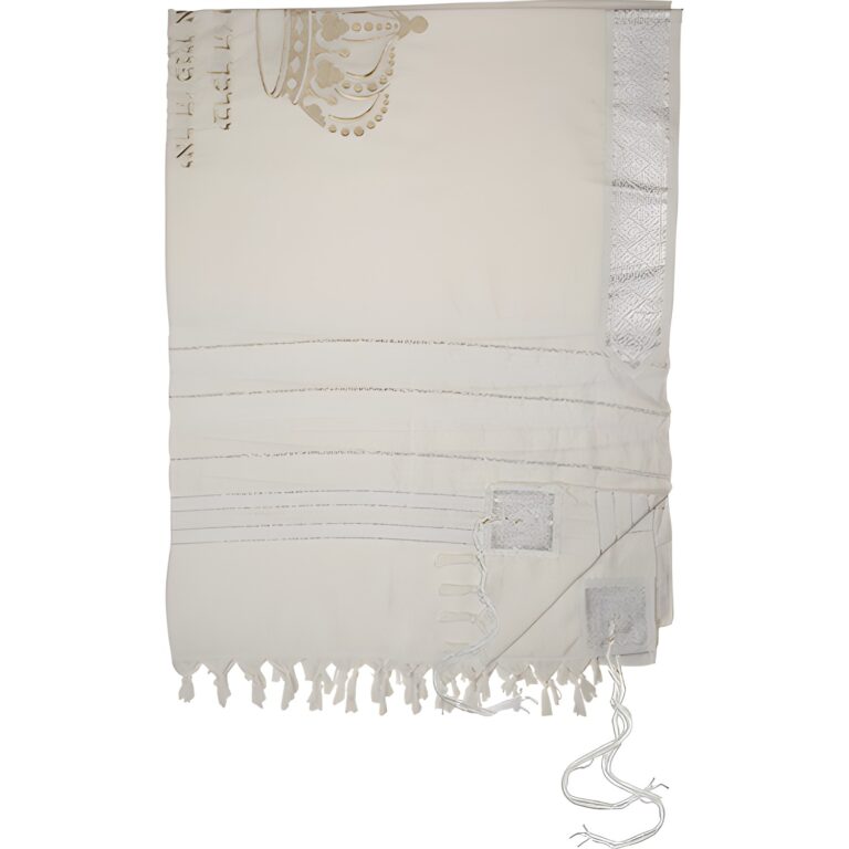 Talit Mofet Size 60 140*185 cm with Silver Stripes - with Embroidery