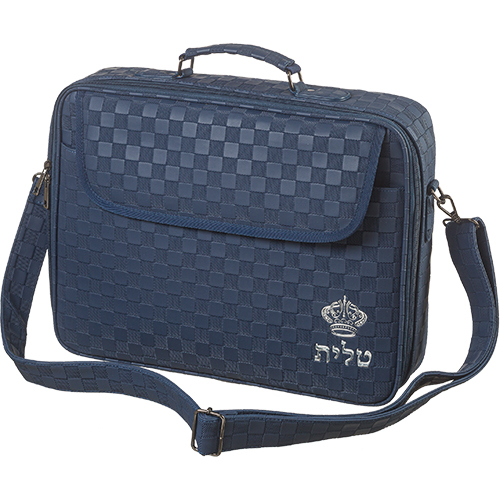 Leatherette Talis Bag "Crown" 43*36 cm - Dark Blue