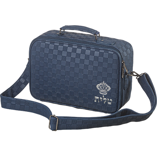 Leatherette Talis Bag "Crown" 23*36 cm - Dark Blue