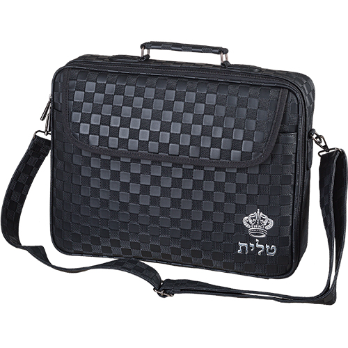 Leatherette Talis Bag "Crown" 43*36 cm - Black