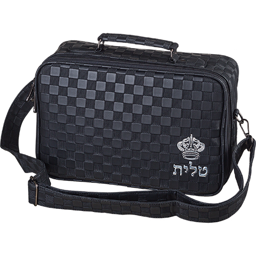 Leatherette Talis Bag "Crown" 23*36 cm - Black