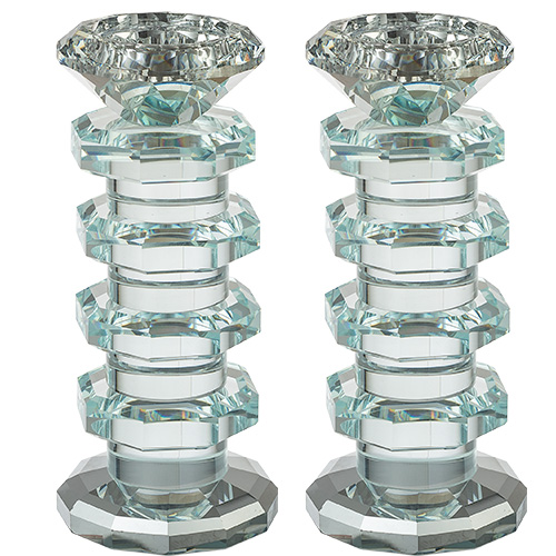 Pair of Crystal Elegant Candlesticks 16.5 cm