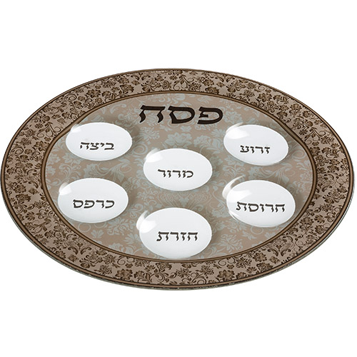 Glass Passover Plate 40 cm