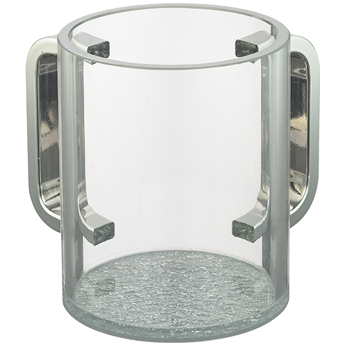 Perspex Clear Washing Cup 11 cm - SILVER Handles