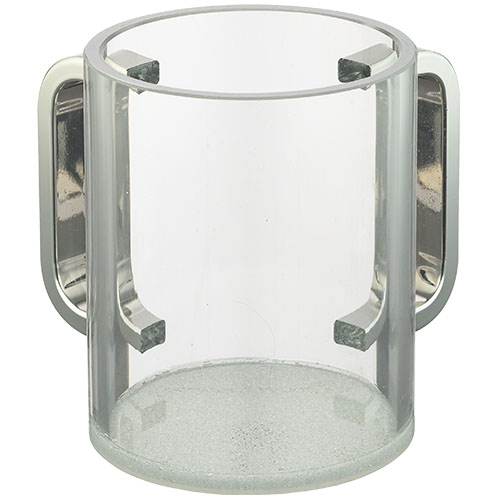 Perspex Clear Washing Cup 11 cm - SILVER Handles