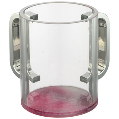 Lucite Clear Washing Cup 11 cm - Silver Handles