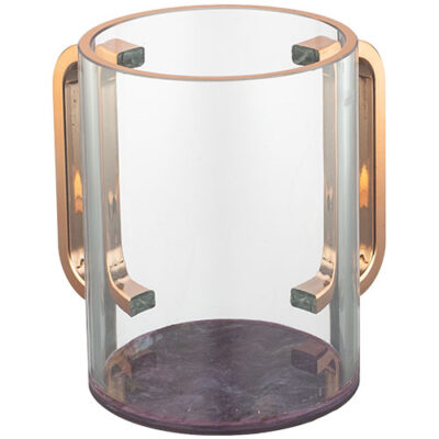 Lucite Clear Washing Cup 13 cm - Gold Handles