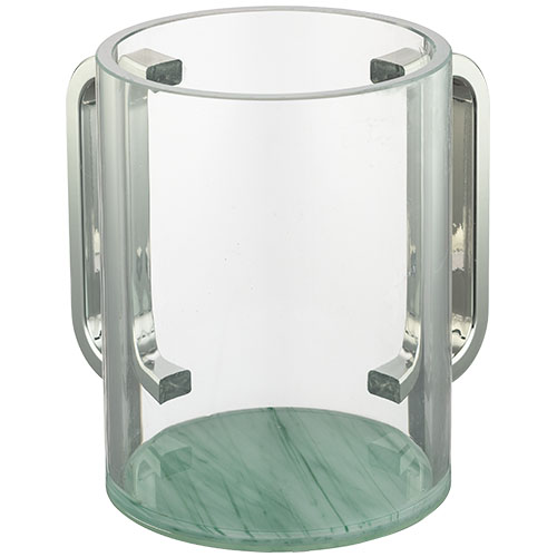 Perspex Clear Washing Cup 13 cm - SILVER Handles